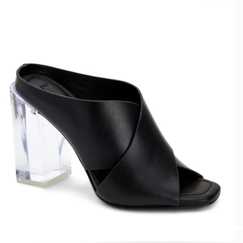 BCBGMAXAZRIA Ilia Clear Block Heel Sandal 7